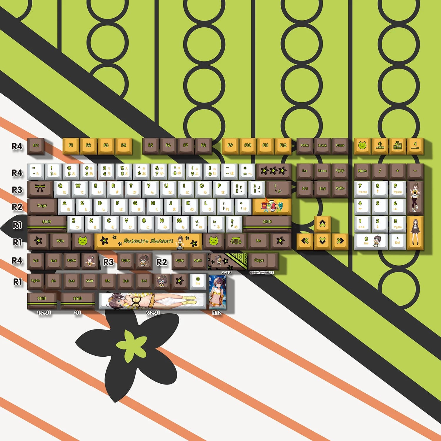 Matsuri Keycaps anime Animation Sublimation Mechanical Theme Mechanical Keyboard Tongren Keycap