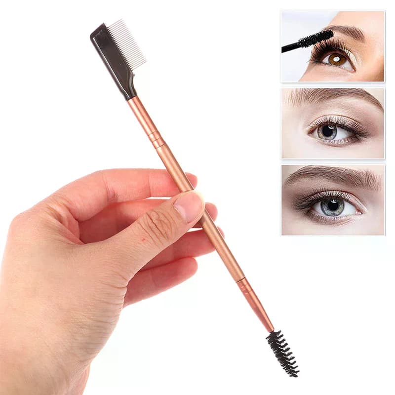 1PC Pettine per Ciglia e Sopracciglia, Spazzola Cosmetica Separatrice per Ciglia in Acciaio Inossidabile, Pennello Professionale per Trucco