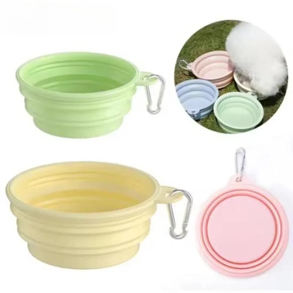 Ciotola Pieghevole per Cani 350/1000ml, Ciotola da Viaggio per Animali Domestici, Contenitore per Cibo in Silicone Pieghevole per Cani e Gatti