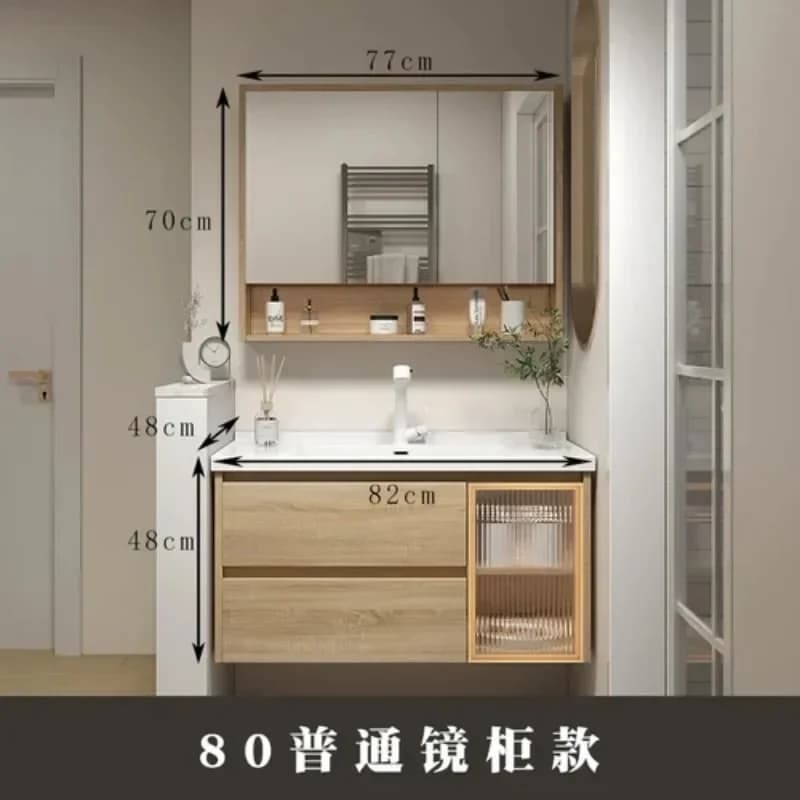 Armadietto per gioielli Decorazioni Armadietto da bagno Specchio piccolo Armadio in legno Vetrina Scaffali Lavabo Mobili Gabinetesalon