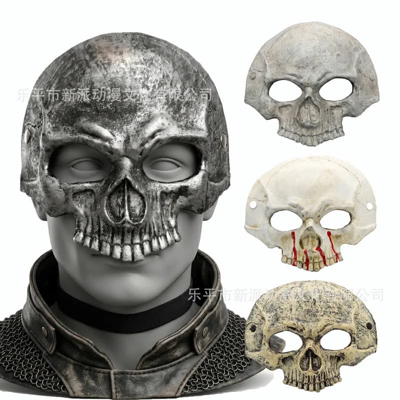 Le Cool half-face skull , cross-border carnival PU Halloween mask prop