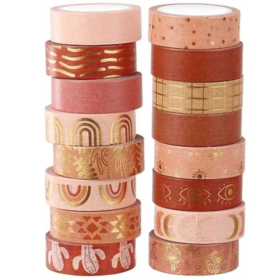 16 Rolls Cute Washi Tape Set Pastel Decorative Tape 15 mm Wide 7 Meters Long Washi Tape Stickers Cute Tape Bulk for Arts DIY Cr
