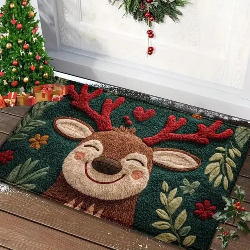 Christmas Door Mat Red Santa Claus Outdoor and indoor Gingerbread Man Carpet New Year 2027 Merry Christmas Home Decor Foot Mat