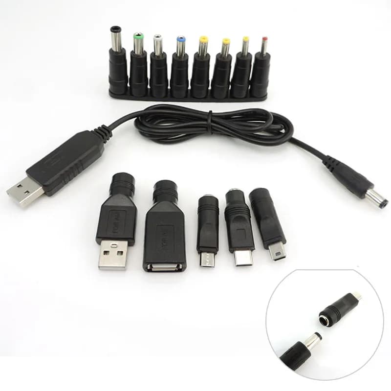 USB 5V to DC 5V 9V 12V Micro USB Mini 5pin Type C Male Power Boost Line Plug Step UP Module Converter Cable Adapter r1