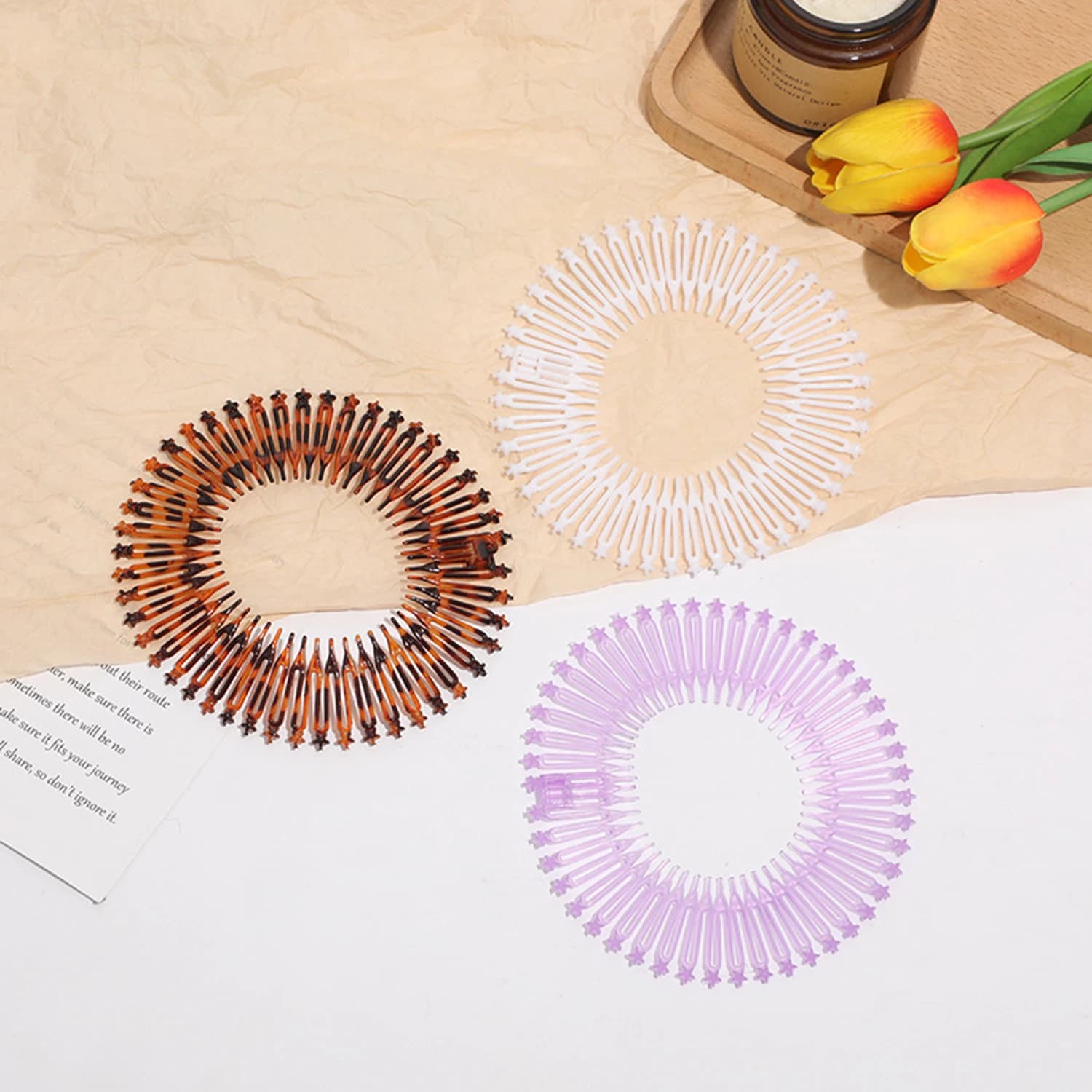 Plastic Hairband Full Circle Star Stretch Flexible Comb Teeth Headband Scrunchies Hair Clip Face Makeup Wash Fixed Accessories