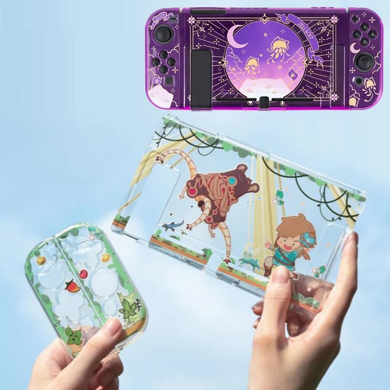 Custodia protettiva posteriore con cover in TPU morbido trasparente per Nintendo Switch NS Joy-Con Controller Custodia protettiva in cristallo