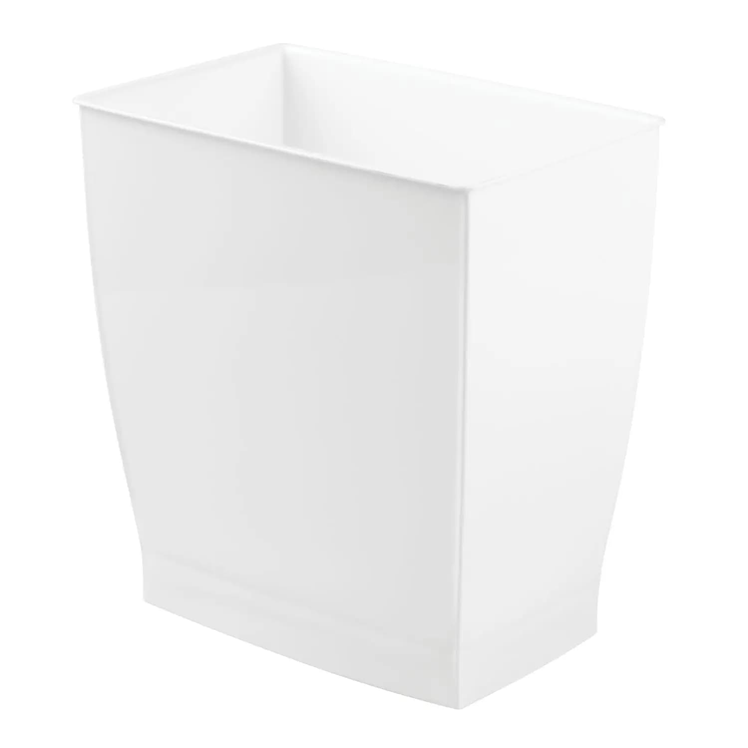 Cestino per Rifiuti Rettangolare in Plastica per Bagno, Camera da Letto, Ufficio, Dormitorio - Cestino Bianco da 2,5 Galloni