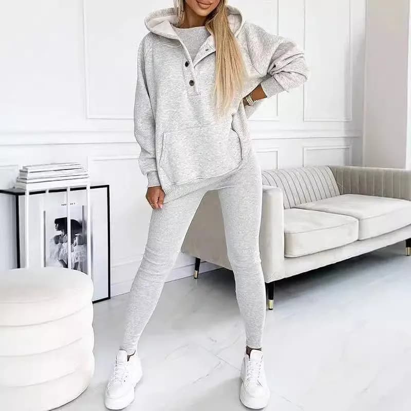 Casual Sets Ribbed Urban with Regular Sleeve Spring Elegant Commuting Cropped Pants Long Sleeve Brushed Elegant Women Sets
