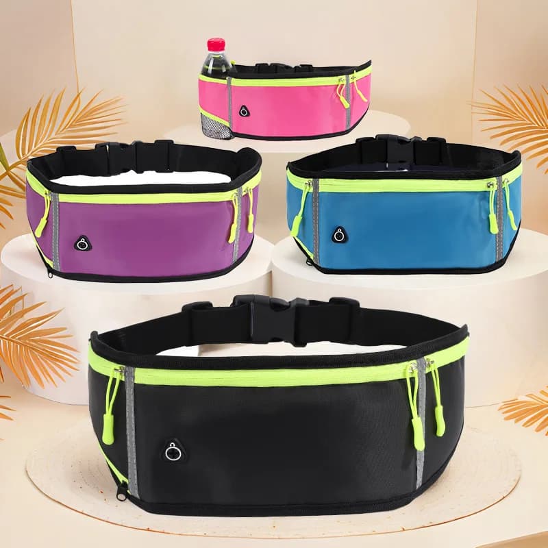 Outdoor Running Waist Pack, Waterproof Fanny Pack with Water Bottle Holder for Hiking