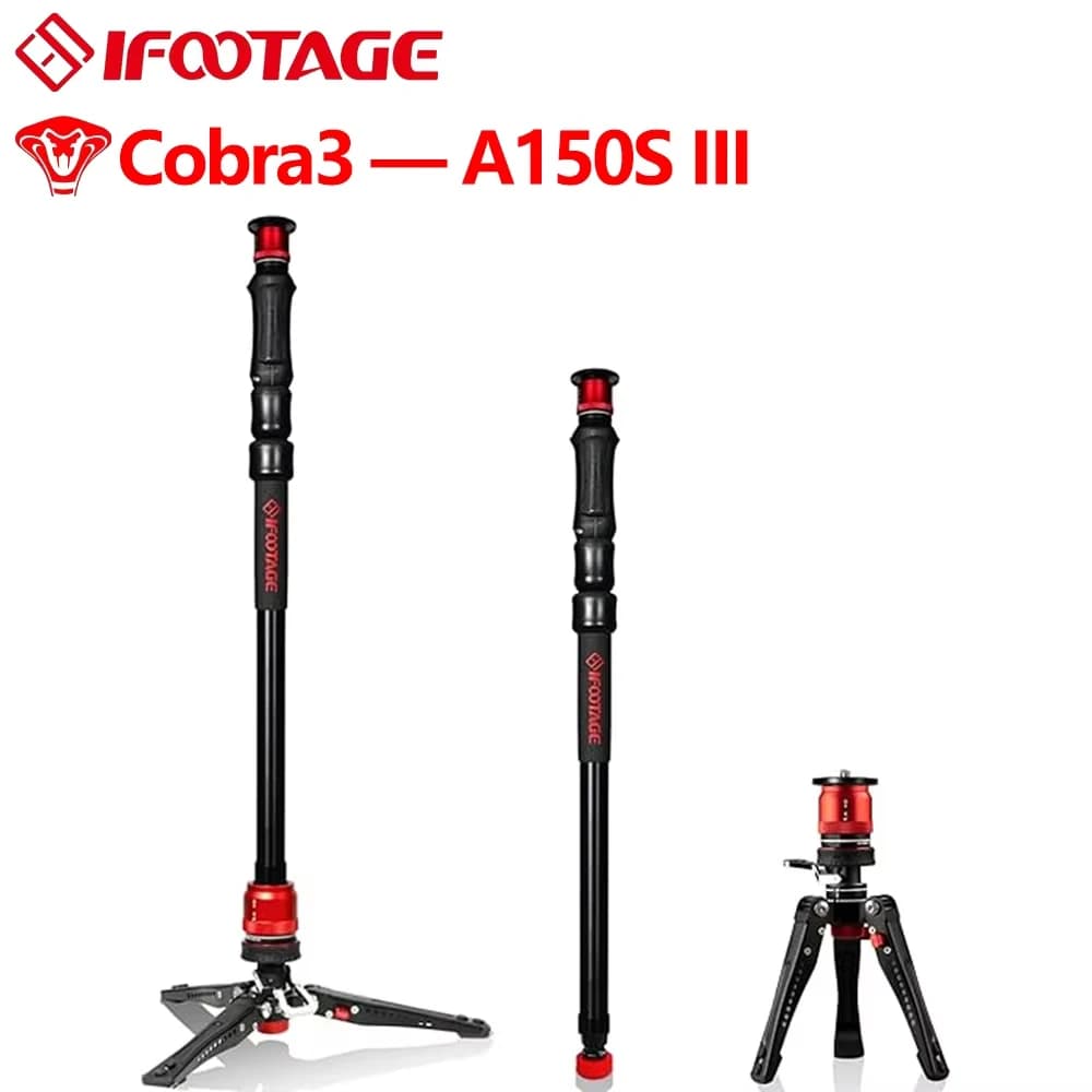 Imetric Cobra 3 monopoly A150S-forte, One-Touch lifting camera monopoly with pedal, Aluminum monopoly tripod base, 11lb/5KG payload