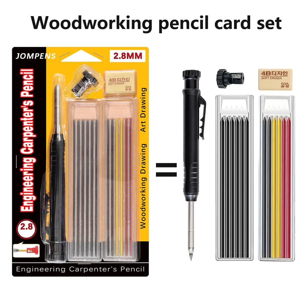 Solid carpenter pencil set Pen for instruments for marking with deep holes Built-in Temperamatite Pen for automatic pencil drawing with lead core for carpenter