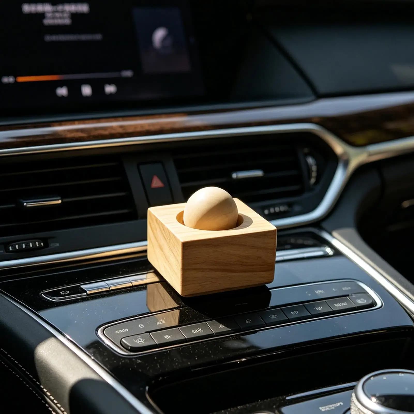 Diffusore di Aromi in Legno Naturale, Emettitore di Oli Essenziali, Accessorio Portatile per Aromaterapia in Auto