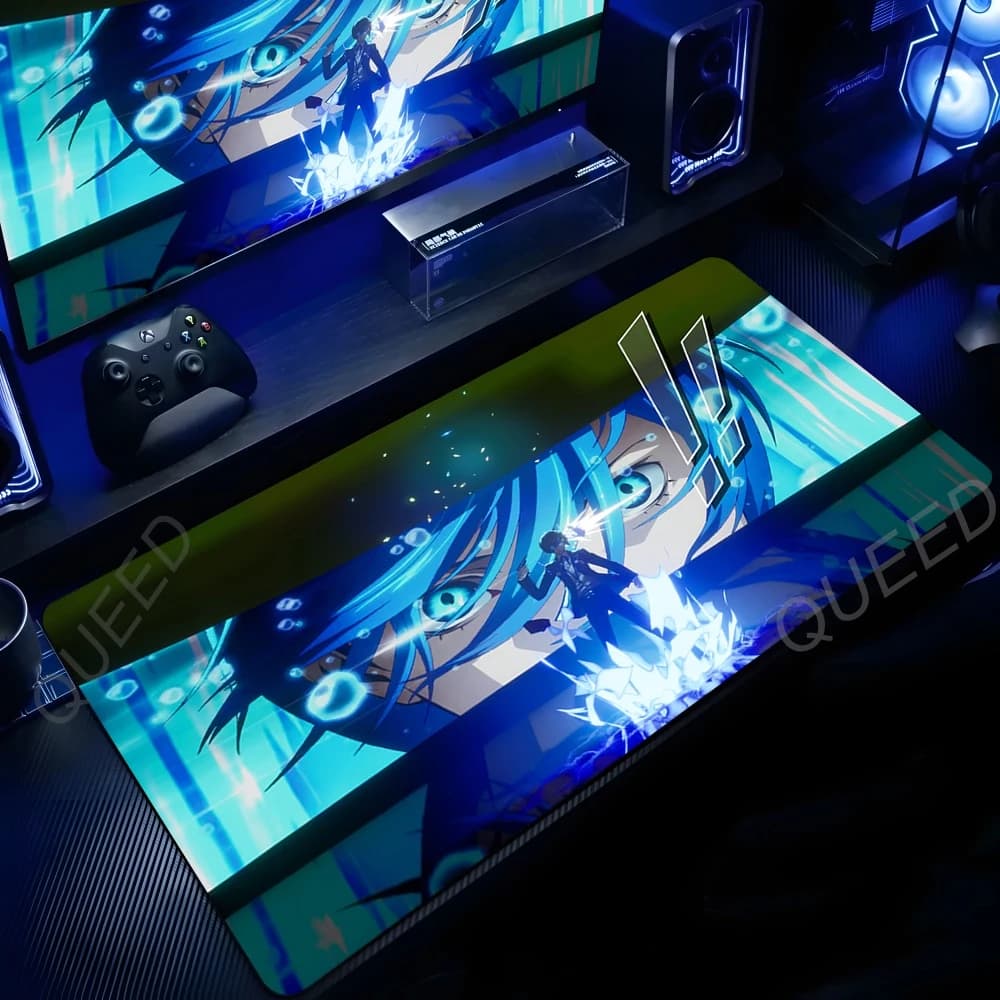 Tappetino per mouse da gioco XXL Anime Persona 3 Reload, accessori per gamer, tappetino per tastiera da ufficio, tappetino morbido da tavolo, stampa HD, tappetino da scrivania Kawaii