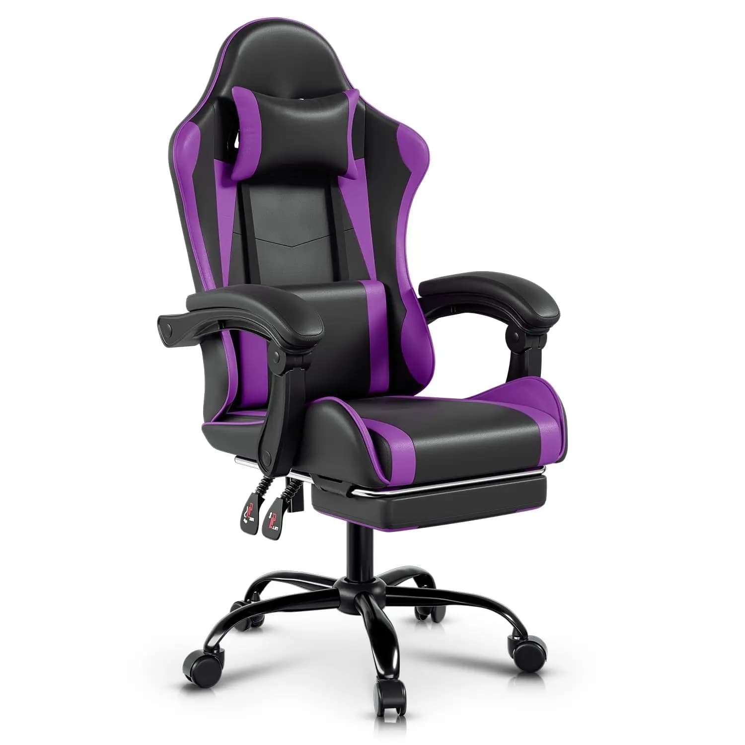 Sedia da Gaming Ergonomica, Sedia da Ufficio con Schienale Alto e Supporto Lombare Regolabile, Braccioli Collegati, Poggiatesta e Poggiapiedi, Personalizzabile