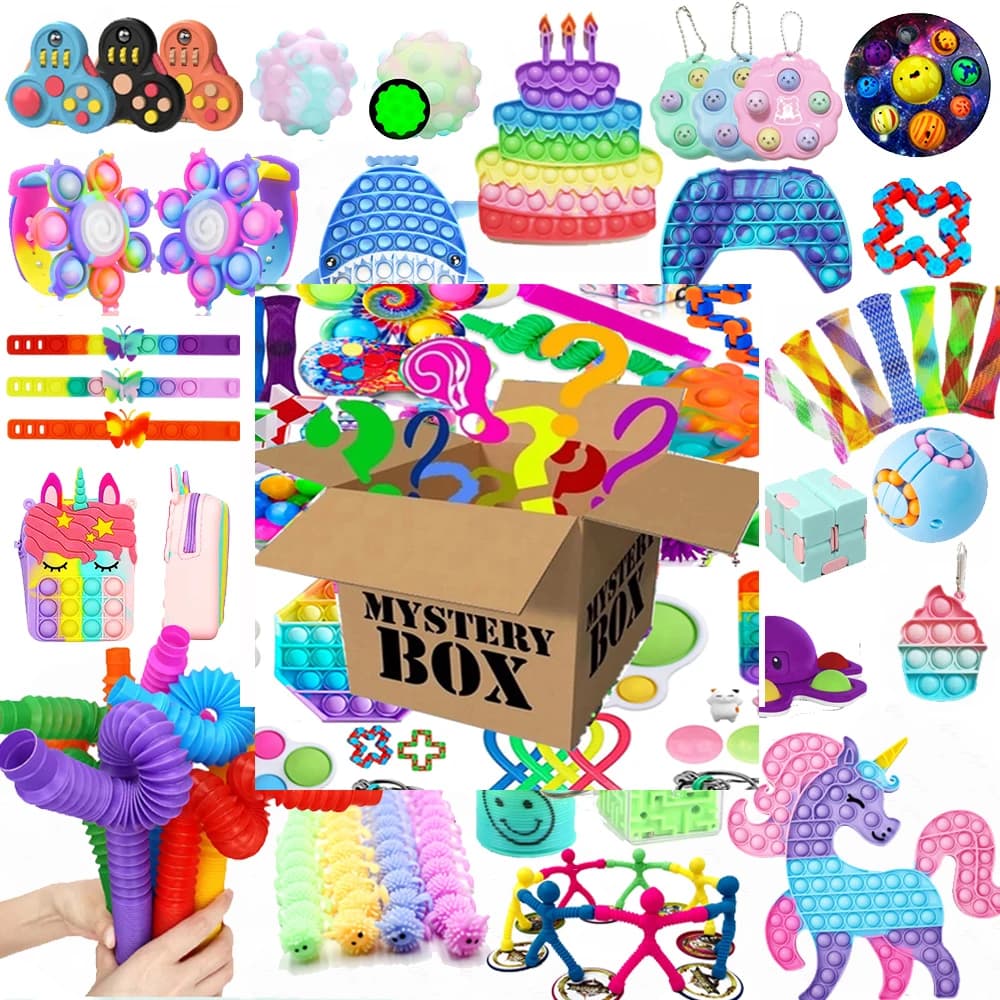 Set di Giocattoli Fidget Misteriosi Casuali per Bambini, Giocattoli Sensoriali Economici Antistress, Regali per Autismo e ADHD, Set di Spinner e Squishy