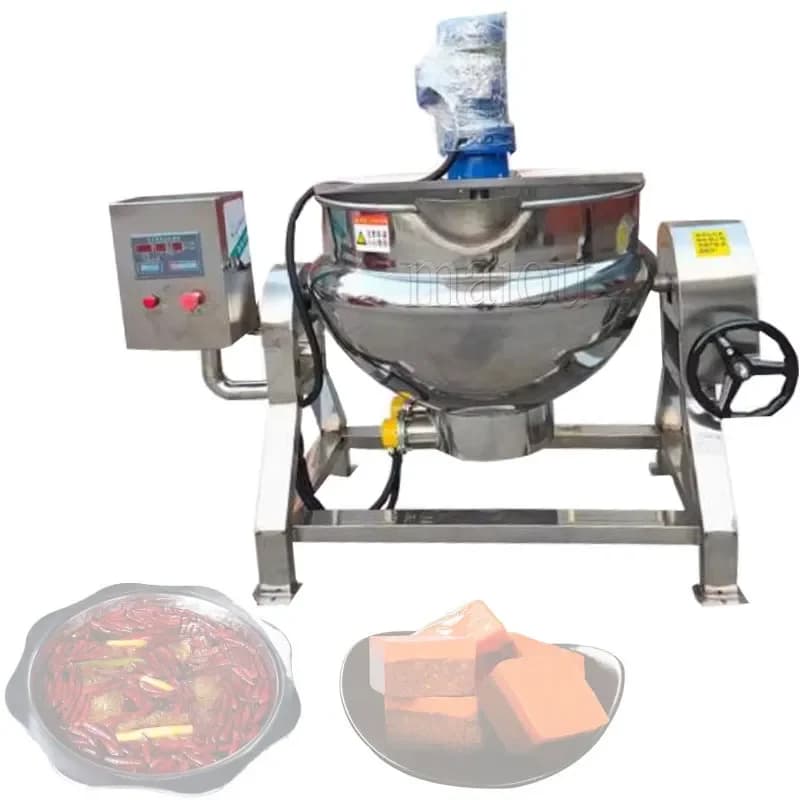 Cuocitore a Vapore per Alimenti al Caramello, Pentola a Doppio Rivestimento con Miscelatore, Riscaldamento Elettrico a Vapore o Gas