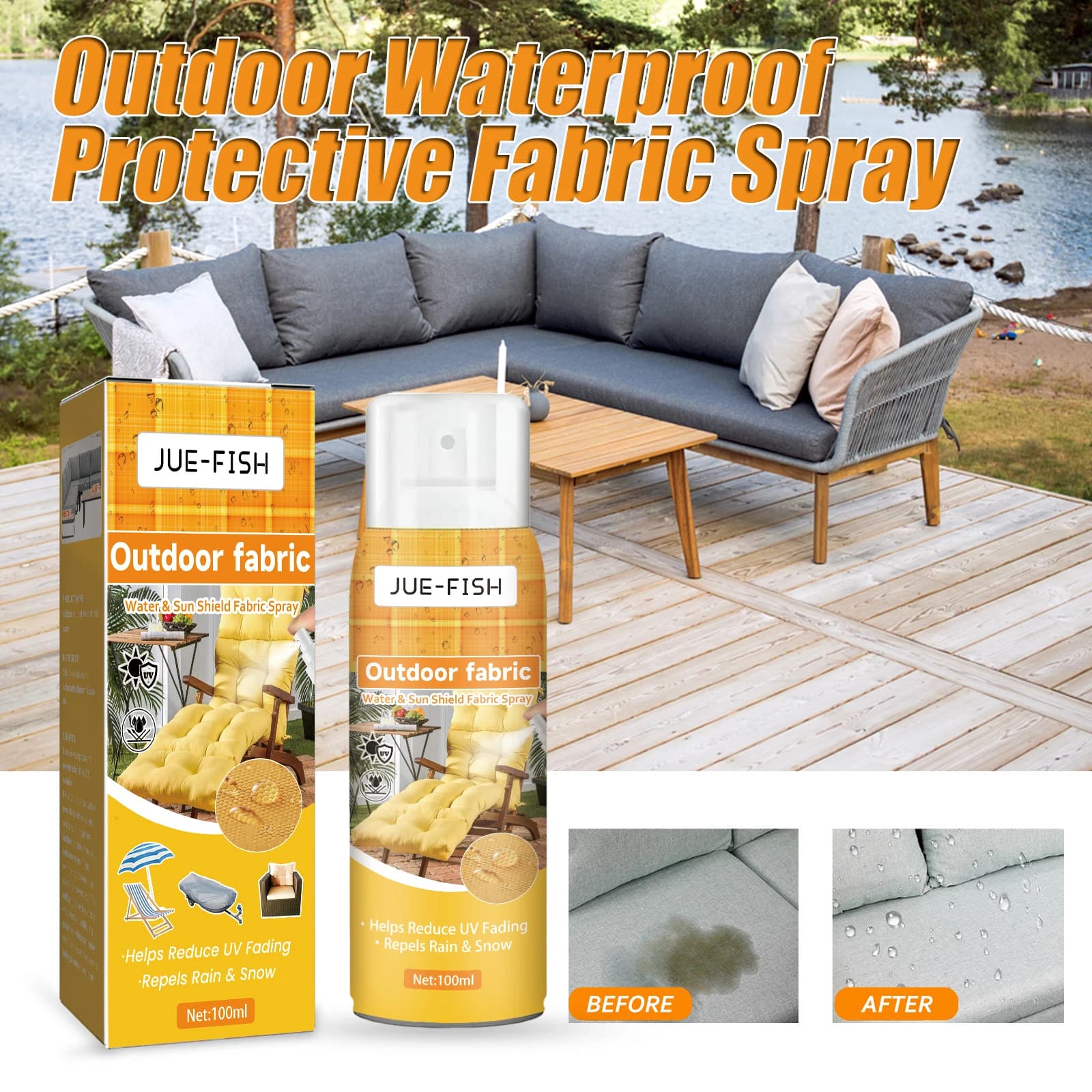 1/3/10pcs Spray per tessuto protettivo impermeabile per esterni Riduce l'effetto sbiadimento UV Efficiente protezione solare impermeabile Spray di raffreddamento estivo