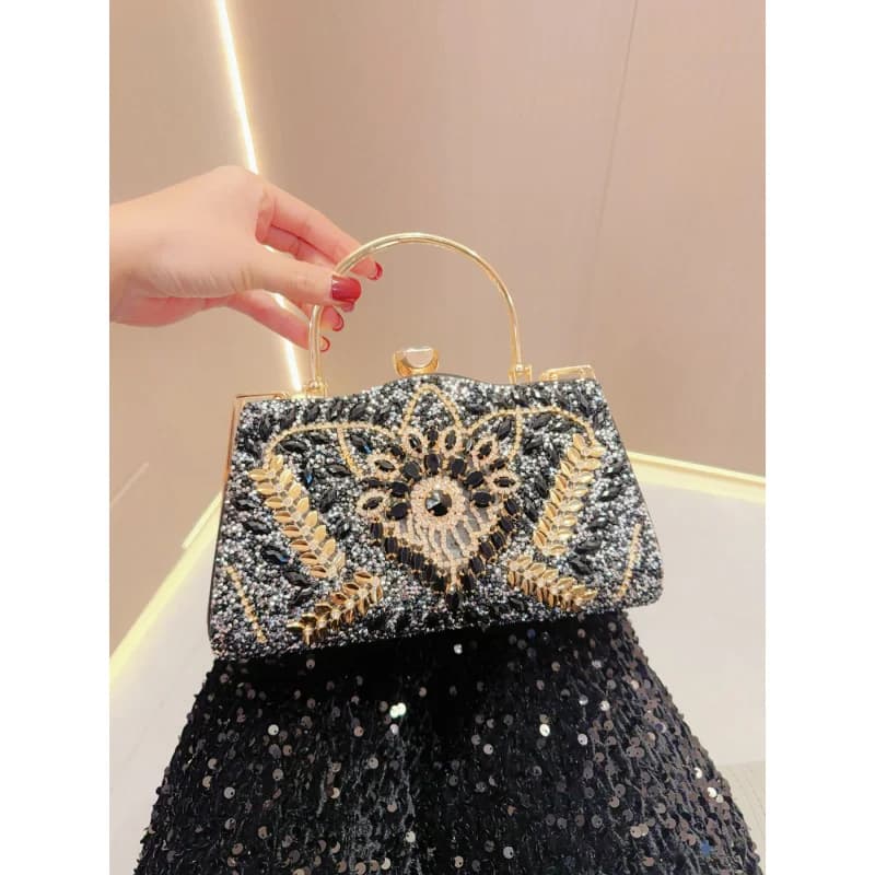 Nuova Borsa da Sera per Feste con Diamanti, Borsa da Sposa da Donna, Borsa a Spalla e a Tracolla