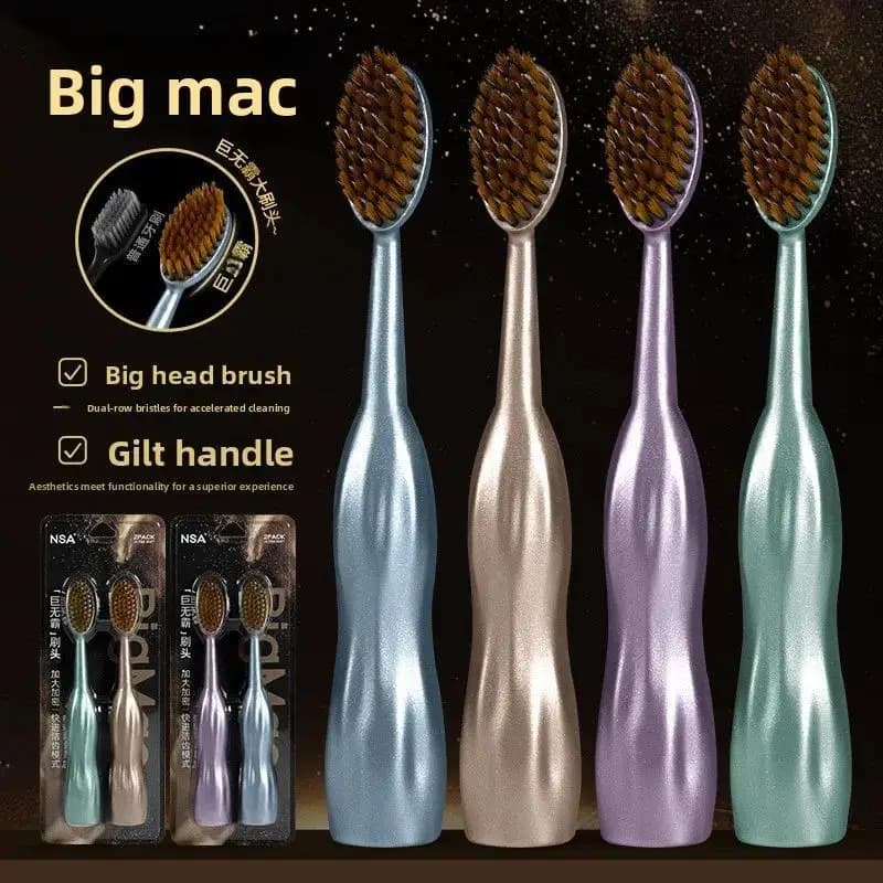 Big Big Brush Head Efficient Cleaning Lazy Wide Head Toothbrush Protector Gum Protection Stand Up Handle Adult Home Set