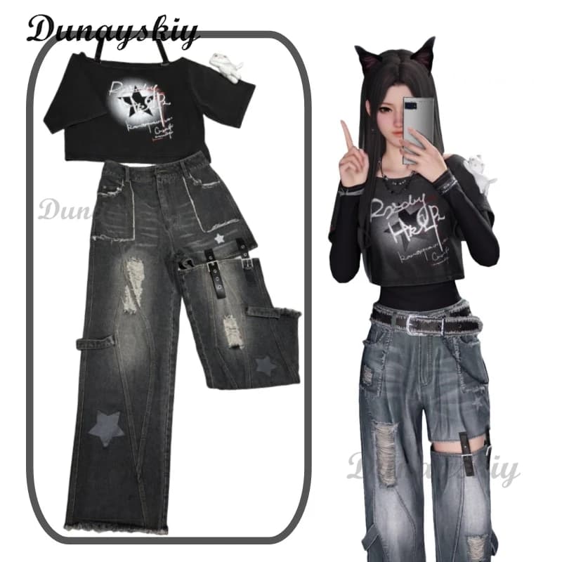 Amore e spazio profondo Costume Cosplay Top Camicia Jeans Donna Ragazza Vestito Xavier Sylus Rafayel Caleb Zayne Halloween Outfit Personalizzato