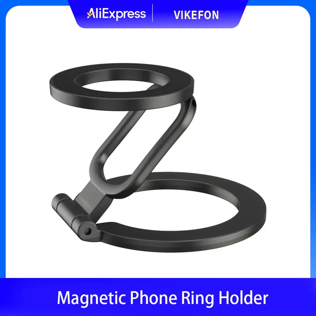 Magsafe phone stand with finger ring and double magnet, mobile phone support compatible with iPhone 17 16 15 14 13 12 Pro Max