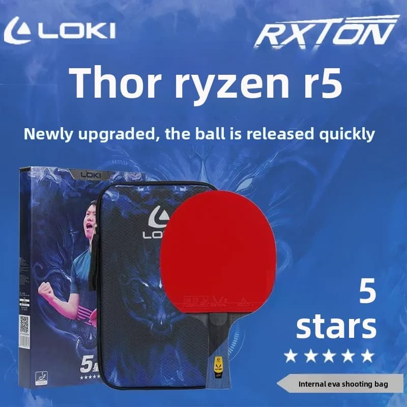 LOKI table tennis racket Ryzen 5-star finished racket 5 wood 2 carbon cake sponge beginner table tennis racket