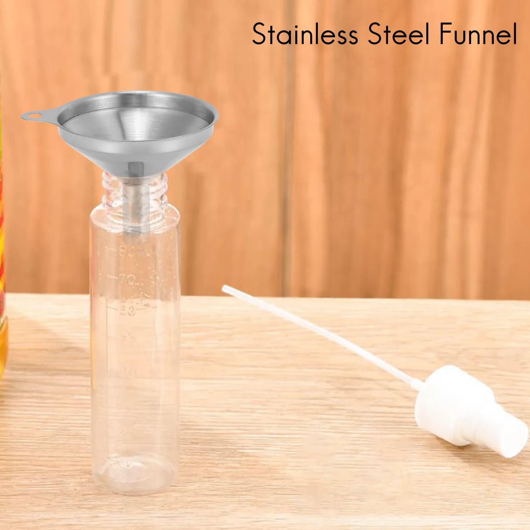 AC76-3 Pack Stainless Steel Funnels Set For Kitchen Use Filling Bottles Liquor Flask Tiny Spice Cooking Powder Water