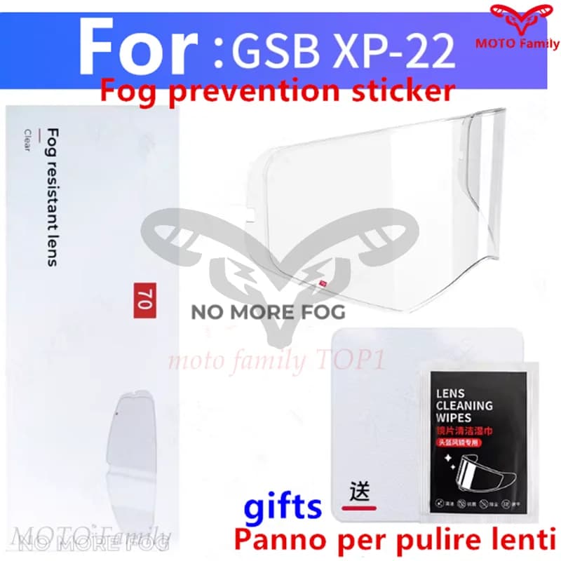 GSB XP-22 Adesivo antiappannamento per lenti speciali per casco, attrezzatura protettiva per la sicurezza in moto e ciclismo