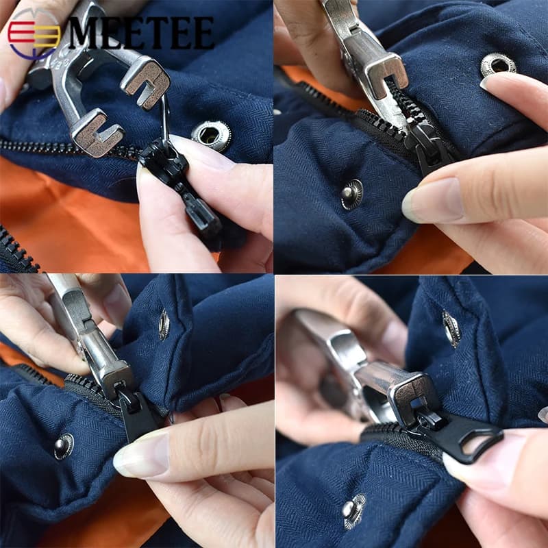 1 Pezzo Meetee Pinza per Cerniere in Acciaio Inossidabile 304, Strumento per Installazione e Riparazione Cerniere per Borse e Abbigliamento, Kit Accessori per Cucito Fai da Te