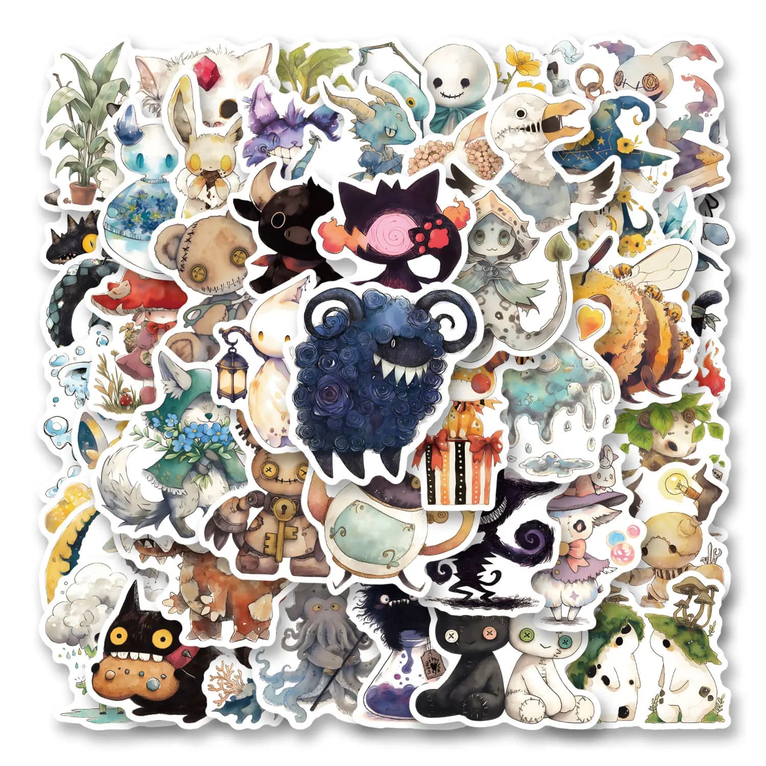 50pcs Funny Fairy Tale Monster Stickers for Phone Case Laptop Notebook Suitcase Skateboard DIY Aesthetic Stickers