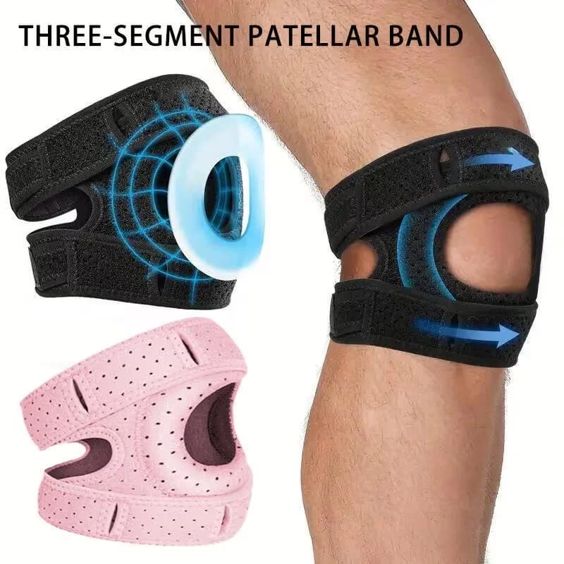 Fascia Regolabile per Ginocchio, Supporto Sportivo Antiscivolo per Tendine Rotulee, Ideale per Corsa, Basket e Fitness