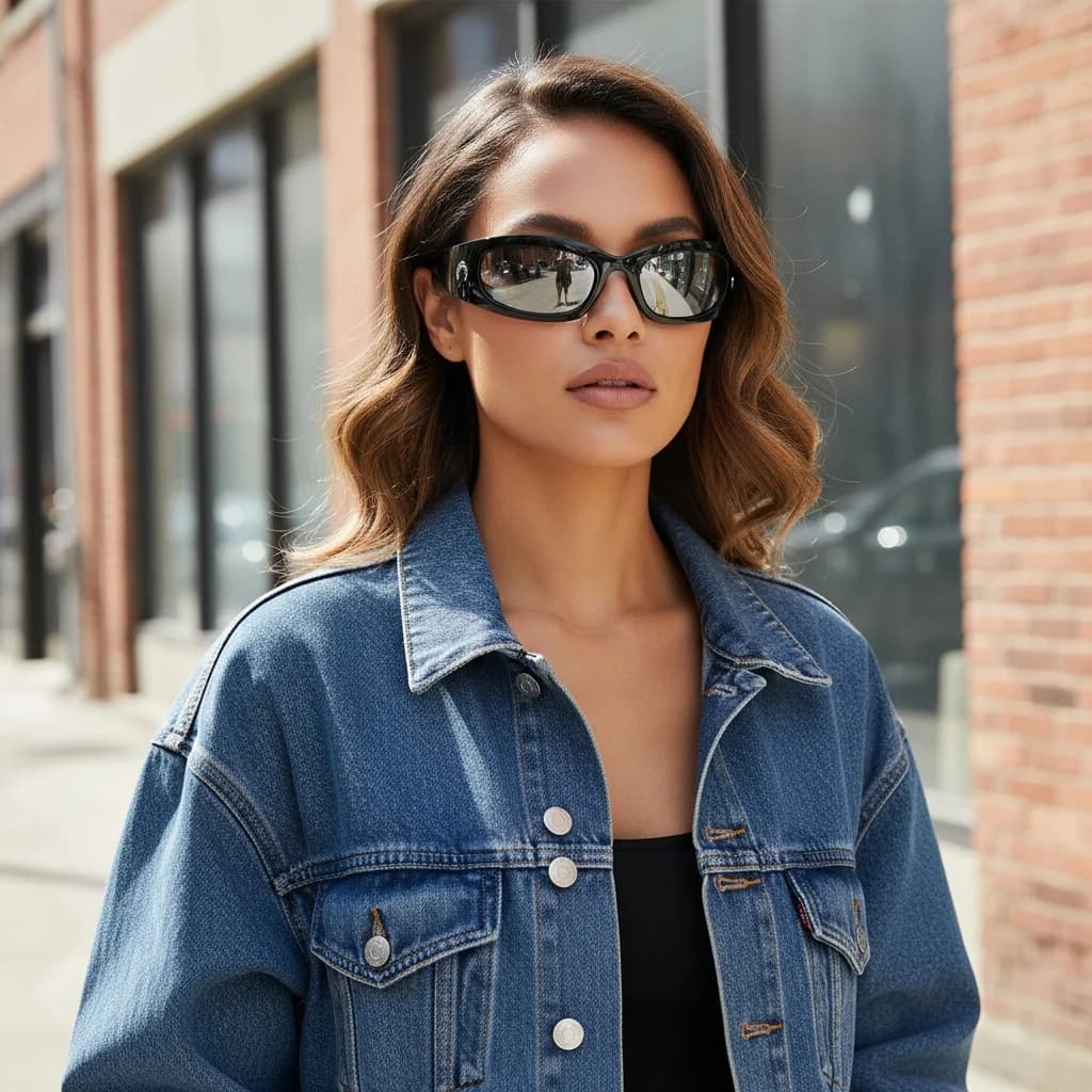 Y2K Occhiali da sole Donna Uomo Oversize Trendy Wrap Around Occhiali da sole Punk One Piece Occhiali Sport Sun Glass Shades Eyewear 18095