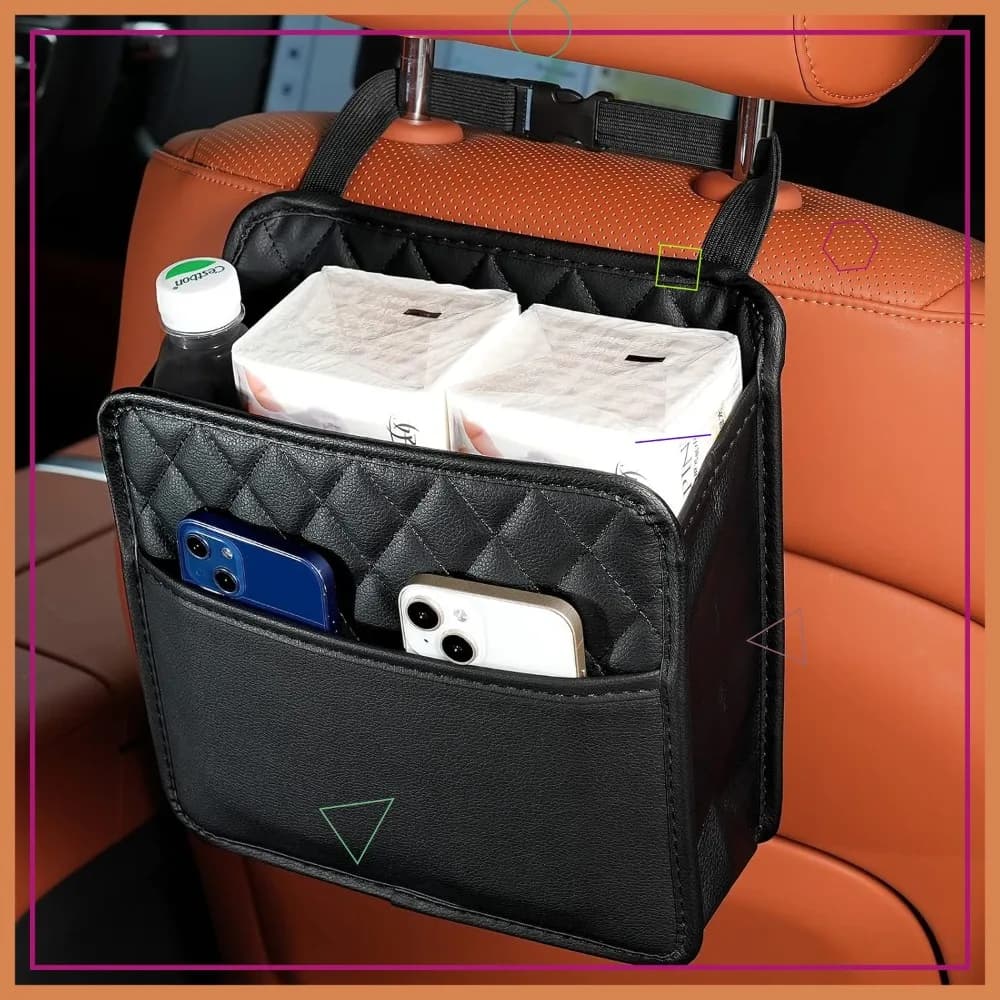 Organizer Multitasche da Appendere al Sedile Auto per Bambini, Borsa Portaoggetti da Viaggio, Portadocumenti e Portabottiglie
