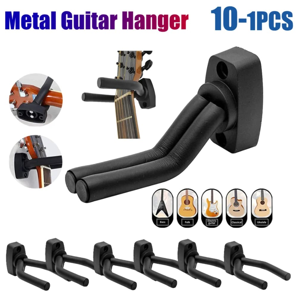 10-1PCS Supporto per chitarra universale Supporto da parete in metallo Gancio Supporto per strumenti Espositore Gancio per chitarra acustica Accessori musicali
