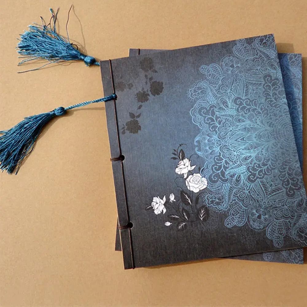 Creative Kraft Paper Thread-bound Stationery Tassel Diary Chinese Style Sketchbook Journal Sketch Blank Notebook Notepad