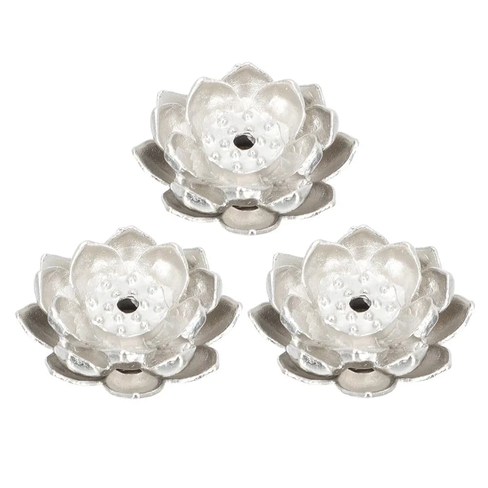 3Pcs Lotus Incense Burner Set Golden Copper Incense Stick Holder Spiritual Decor Home Fragrance Resin Frankincense