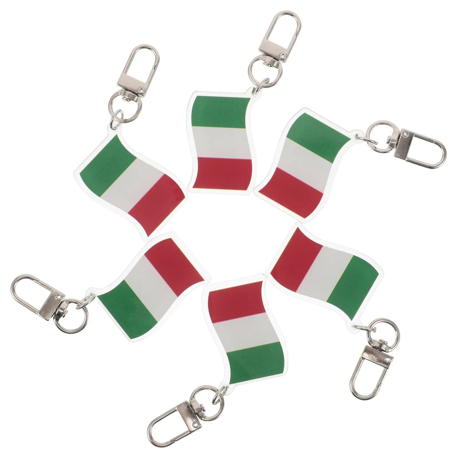 12 Pezzi Portachiavi Italiani con Charm a Tema Bandiera, Decorativi ed Estetici per Borsa, Zaino, Borsetta, Portafoglio, Cartella Scolastica, Italia
