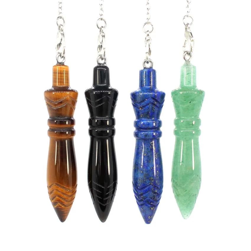 Cristallo di guarigione naturale quarzo Reiki pendoli 7 Chakra Stone Scepter pendente a pendolo per rabdomante amuleto divinazione spirituale