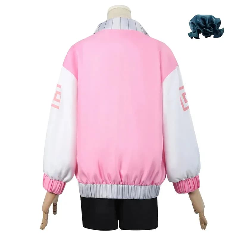 Lu Shaotang Costume Cosplay Parrucca Anime Sakamoto Days Lu Xiaotang Giacca rosa Pantaloncini T-shirt Copricapo Halloween Part8;c'4,t;6.j'2;