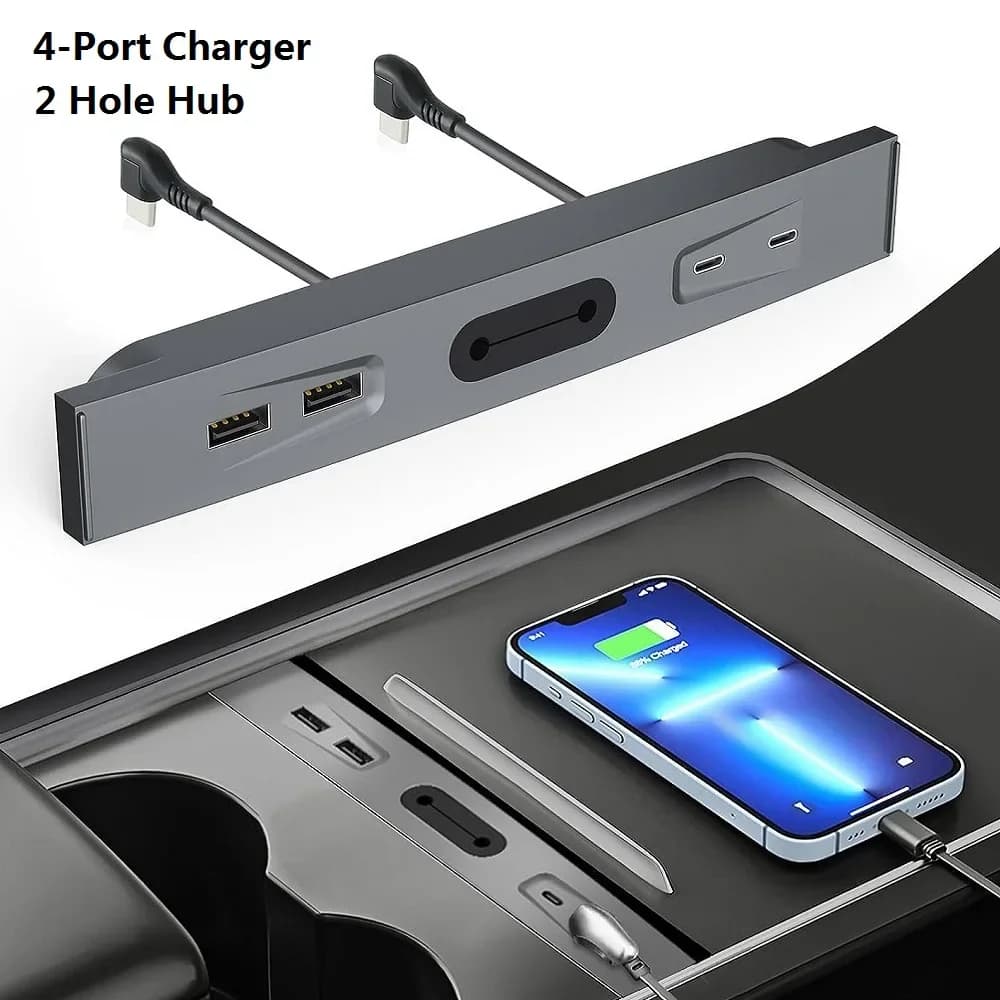 Hub shunt USB car for Tesla Model Y & 3 2021 2022 2023 Docking Station Splitter Smart Porous Accessories 27 W Quick Charger