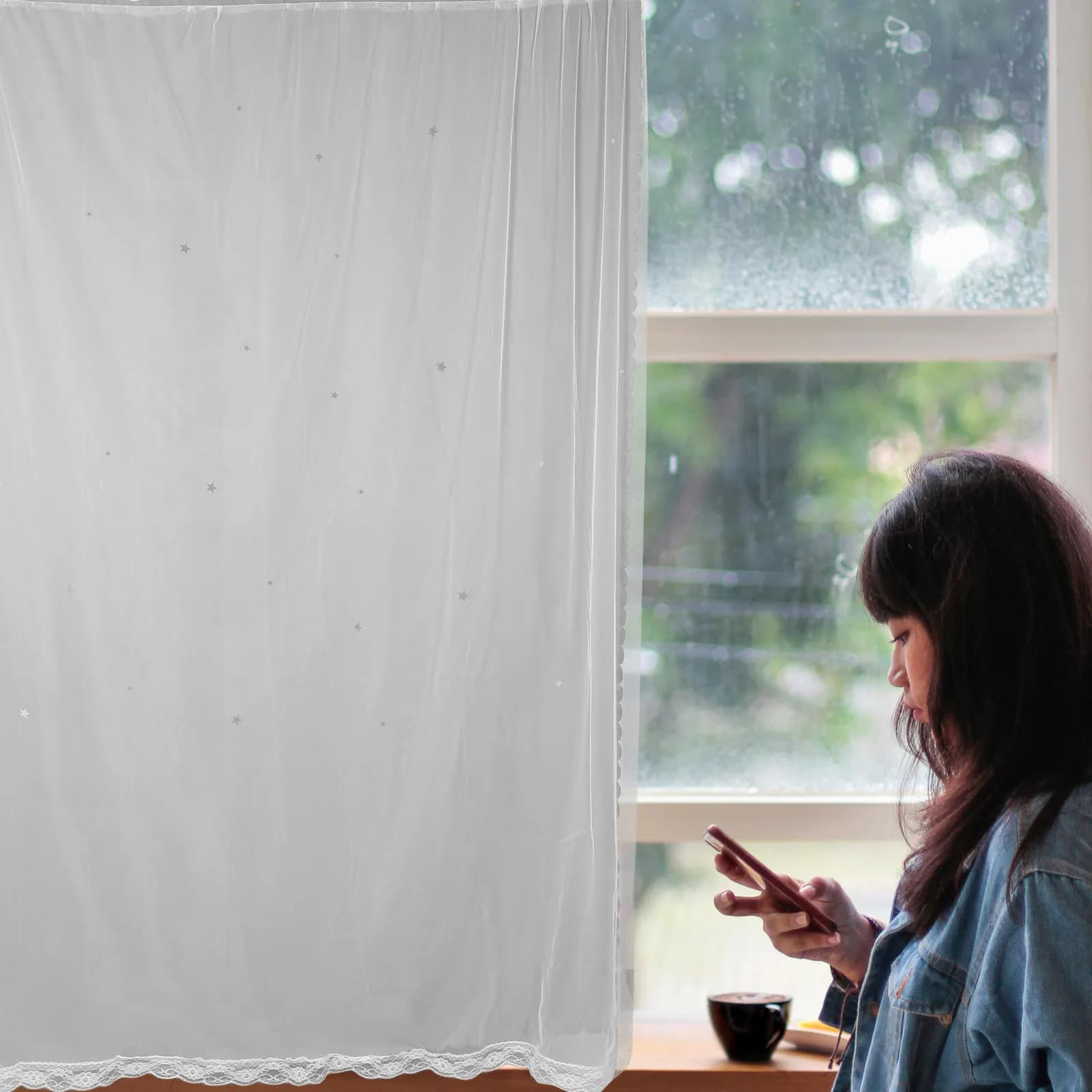 Double Layer Star Hollow Blackout Curtains Room Darkening Window Drapes Eyelet Installation Bedroom Curtains Home Decoration
