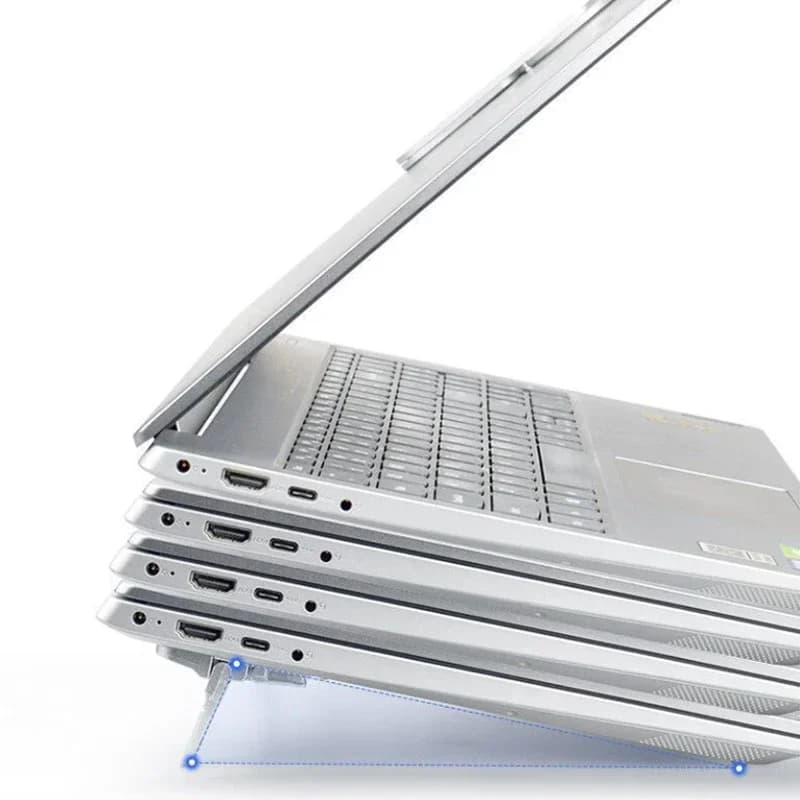 2Pcs Mini Self‑Adhesive Foldable Laptop Stand Invisible Notebook Riser 2‑Level Adjustable Heat‑Dissipating Keyboard Support