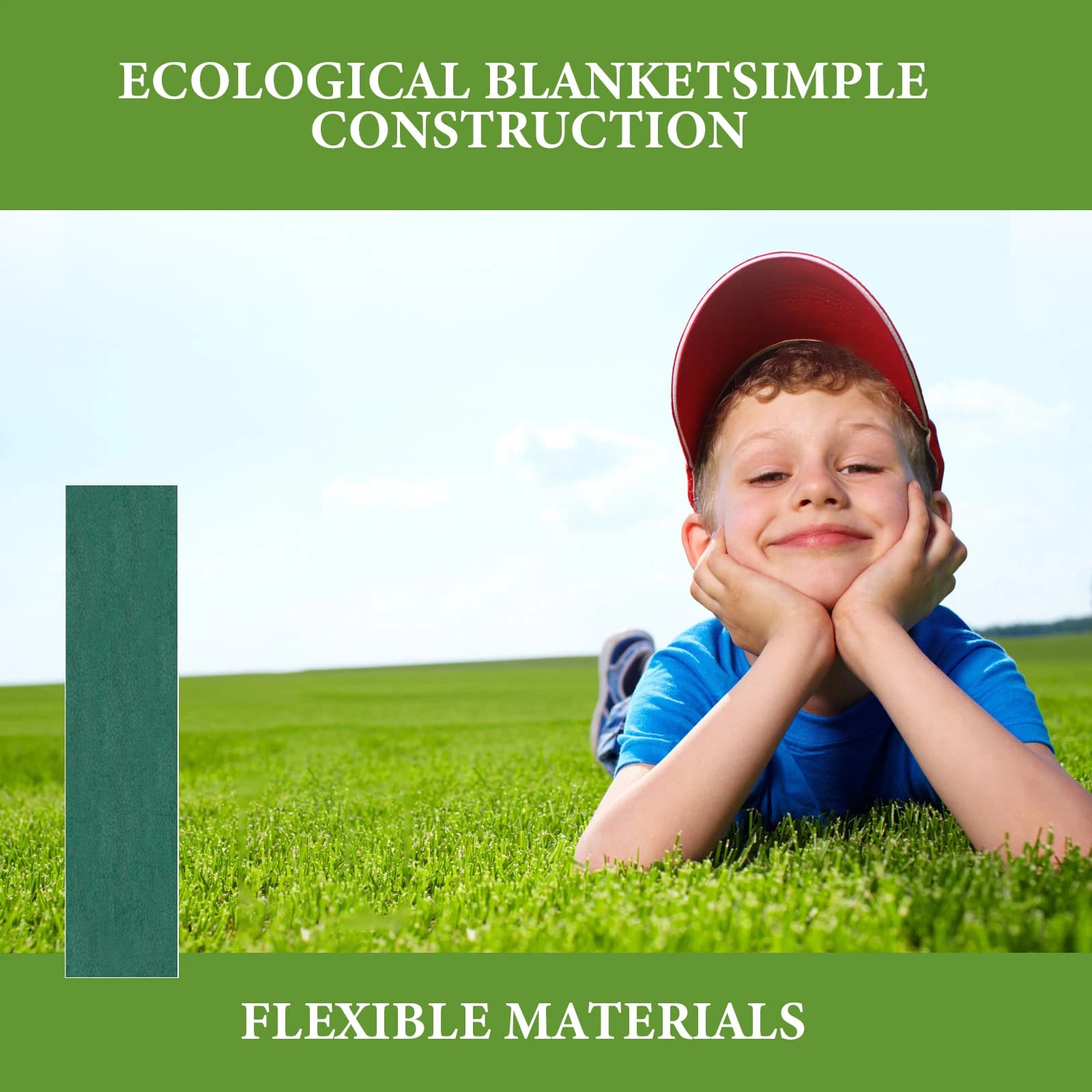 Biodegradable roll grass seed mat for the prevention of wind grass mat for soil consolidation for plant fruit flowers