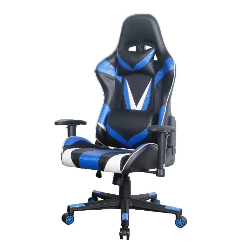 l # Sedia da gioco da corsa ergonomica RGB per adulti girevole per computer da ufficio in pelle