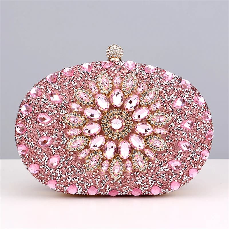 Diamond Crystal Women Make Up Cosmetic Evening Shoulder Messenger clutch bag for phone black silvery red silver