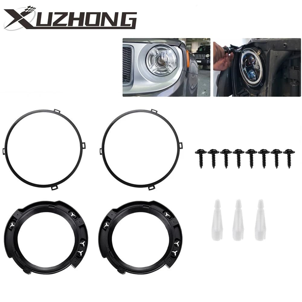 7 inch round headlight mounting bracket ring with metal rings for Jeep Wrangler JK 07-17 for LED headlights