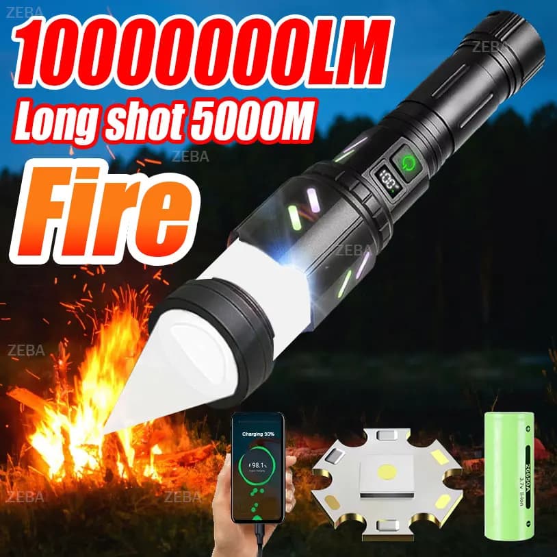 New High Power Windproof Firestarter Rechargeable Tactic Flashlight Firestarter Focused light source can illuminate a flame