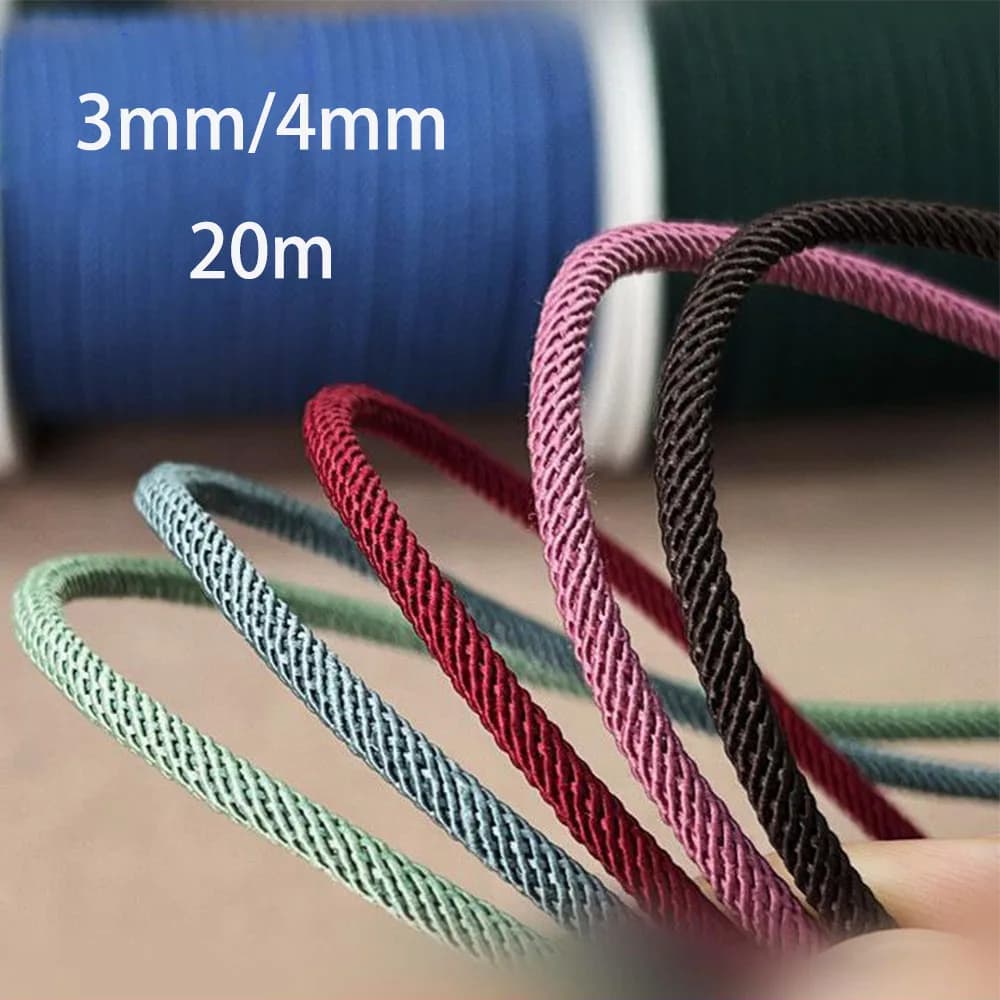 20 m/rotole 3mm 4mm Milano Filo Cavo FAI DA TE Bracciato String Bracelets Necklace For Jewelry Creation Accessories Beads Material Corda