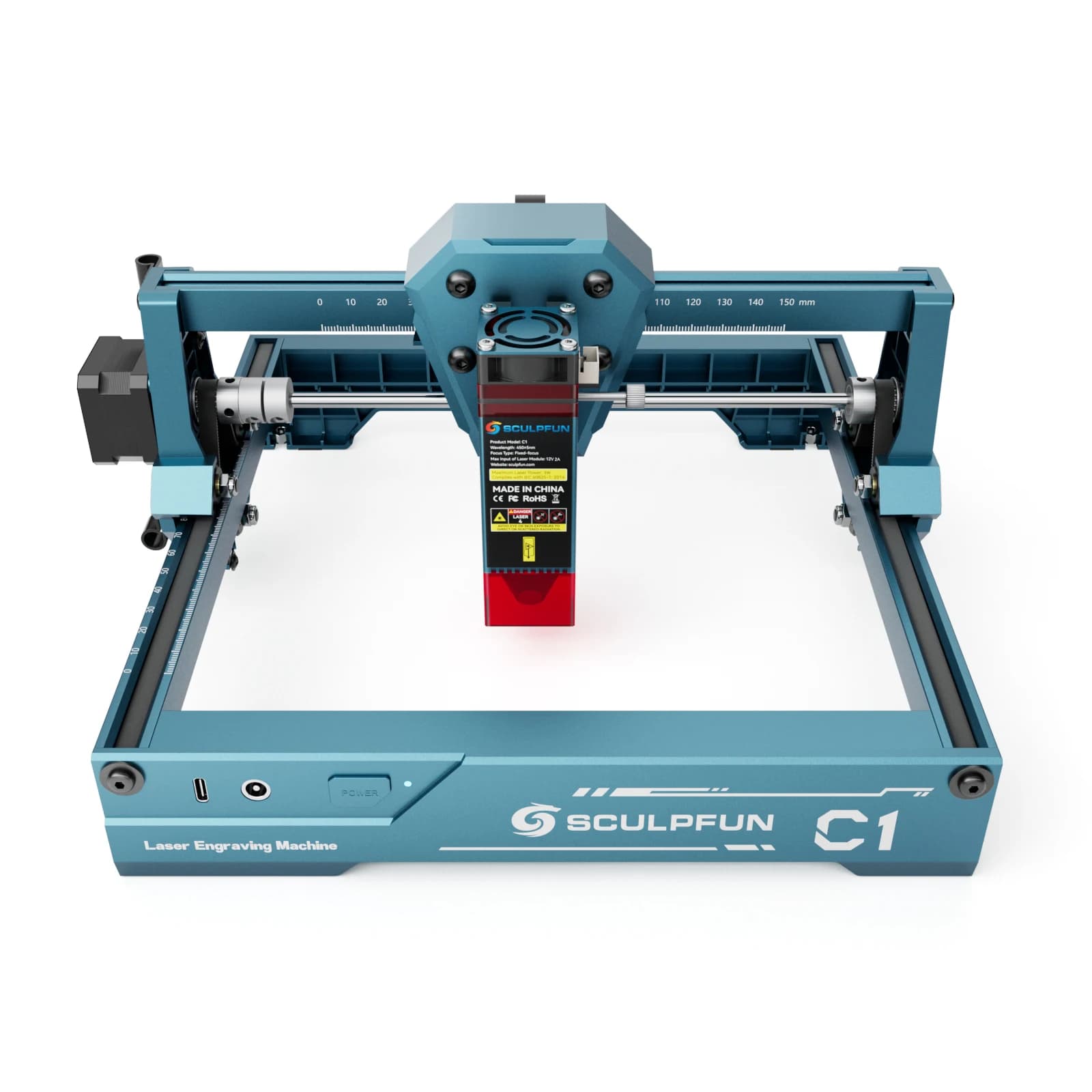 Sculpfun C1 Mini Incisore Laser 3W con Punto Ultra Fine, Area di Incisione 150x130mm per Legno, Pelle/Vetro/Creazione di Regali, Plug&Play, Versione USA