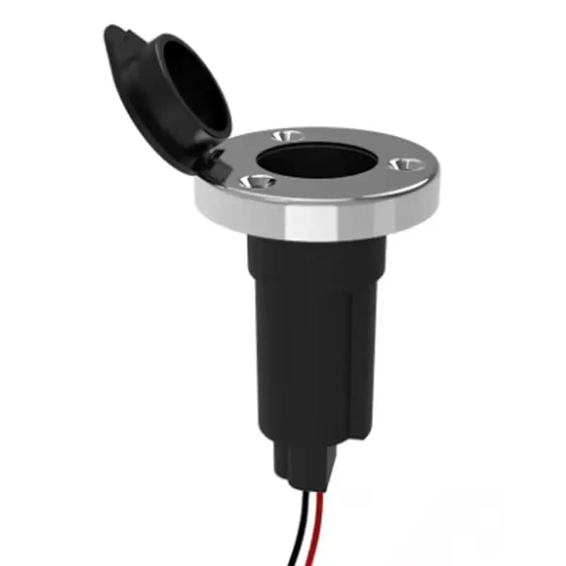 Stainless Steel Yacht Stern All-Round Ring Lamp Socket Boat Navigation Light Plug-In Straight Base Plastic